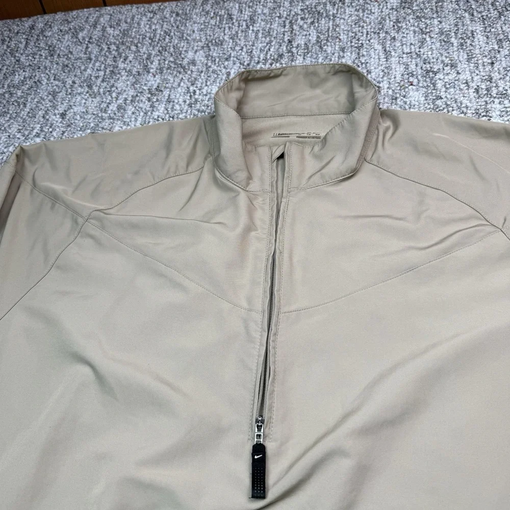 Nike Golf Pullover Mens XL Windbreaker 1/4 Zip Long Sleeve Beige 263522-235